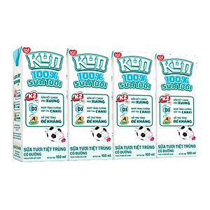 Thùng 48 hộp KUN 100% Sữa tươi có đường 180ml/hộp