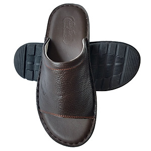 Dép Nam Da Bò Thật May Đế BIGGBEN Cao Cấp DN315