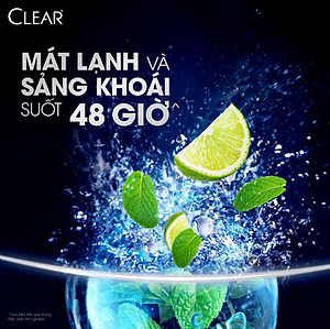 Dầu gội đầu Clear Mát Lạnh Bạc Hà sạch gàu ngứa và vi khuẩn suốt 48 Giờ 880g
