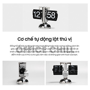 Đồng Hồ Để Bàn lật số cơ học Auto Flip Clock Retro Mac Setup Đồng hồ phong cách vintage cổ điển Sang Trọng chất liệu thép không gỉ