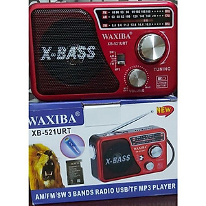 Đài Radio FM WAXIBA  XB 521URT- có hỗ trợ thẻ nhớ và USB-đèn pin Siêu sáng-BH 6 Tháng Hàng Chính Hãng