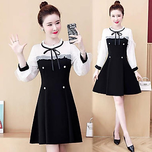 Mua Váy tay voan cổ nơ chất liệu umi mềm mại tôn dáng - Đen,XL tại Áo xinh váy đẹp Hà Nội 918 Mua Váy tay voan cổ nơ chất liệu umi mềm mại tôn dáng - Đen,XL tại Áo xinh váy đẹp Hà Nội 918