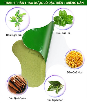 Hộp 12 Miếng Cao Dán Ngải Cứu Xương Khớp Hamart Giảm Đau Mỏi Khớp Cổ Vai Gáy Cột Sống Lưng