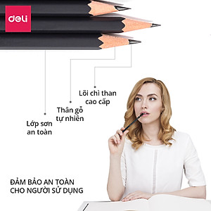 Bút chì phác thảo phiên bản cao cấp Deli - 2H, HB, 2B, 4B, 6B, 8B - 1 chiếc - S998