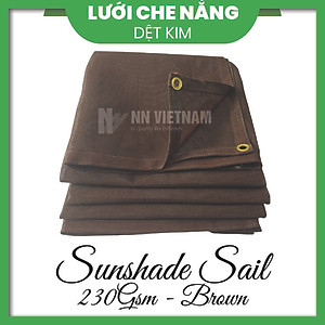 Lưới che nắng 80% may viền khuy sẵn - Màu Nâu (Nhiều kích thước)