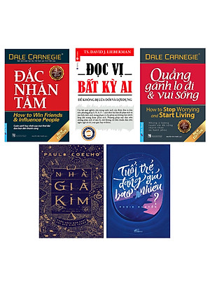 	Combo Top 5 Sách Kỹ Năng, Tư Duy Và Làm Việc Bán Chạy Nhất Thế Giới: Đắc Nhân Tâm + Đọc Vị Bất Kỳ Ai + Quẳng Gánh Lo Đi Và Vui Sống + Tuổi Trẻ Đáng Giá Bao Nhiêu? + Nhà Giả Kim _FN