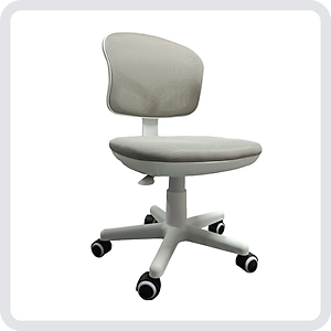 Ghế xoay học sinh tăng giảm chiều cao lưng lưới nệm vải màu xám CE1004-M Nội thất Capta Ghế ngồi học bài đúng tư thế cho trẻ Study Chairs For Children