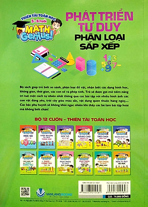 Sách Thiên Tài Toán Học (5-6 Tuổi) - Phát Triển Tư Duy Phân Loại Sắp Xếp