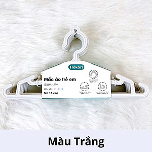 Sét 10 móc treo quần áo trẻ em , người lớn hokori chất liệu nhựa PP nguyên sinh an toàn tiện lợi - Hàng chính hãng 