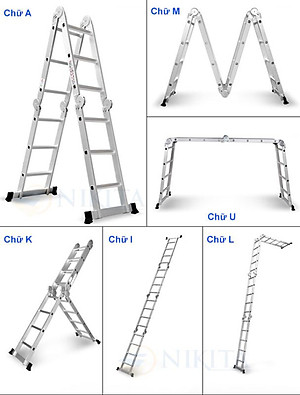 Thang Nhôm Gấp 4 Khúc Nikita NKT-A34 Chân Choãi - Hàng Chính Hãng - Công Nghệ Nhật Bản - Tiêu Chuẩn Châu Âu - 