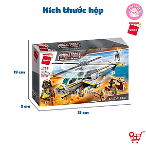 Đồ chơi lắp ráp, xếp hình Qman 1719 - Trực Thăng Trên Không (280 mảnh ghép)