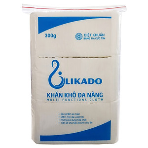Com bo 4 bịch khăn vải đa năng LIKADO 300g gấp tư  kích thước 14 *20cm (khoảng 270 tờ)