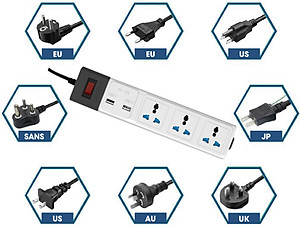 Ổ cắm kéo dài đa năng USB 3m-5m chính hãng Rạng Đông Model: OC02.USB 3C/3M/10A