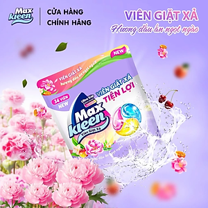 Túi Viên Giặt Xả MaxKleen 2 Trong 1 Hương Dấu Ấn Ngọt Ngào (34 viên/ túi)