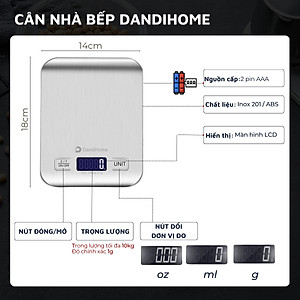 Cân tiểu ly điện tử mini nhà bếp, cà phê DandiHome có độ chính xác cao