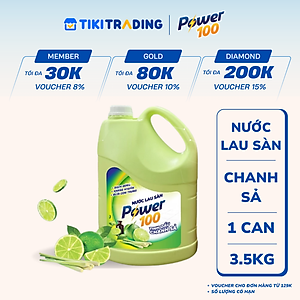 Chai Nước Lau Sàn POWER100 Tinh Dầu Chanh Sả 3.5KG