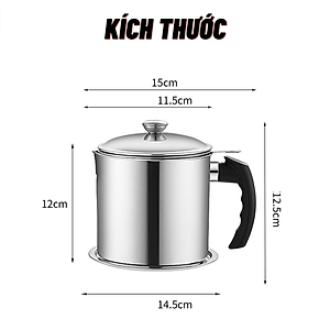 Ca Lọc Dầu Inox 304 Không Thấm Lọc Dầu Cực Trong ,Không Để Lại Cặn,Nguyên Chất Dầu Không Đen - Hàng Loại 1 - Chính Hãng MINIIN