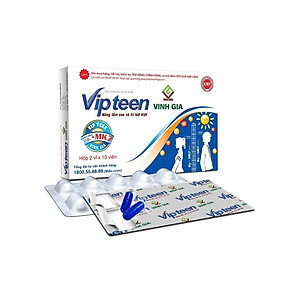 Viên Uống Hỗ Trợ Phát Triển Chiều Cao VIPTEEN VINH GIA Cho Trẻ 9 -18 tuổi (20 Viên)