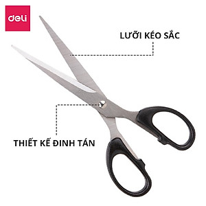 Kéo Văn Phòng 175Mm Deli - Đen/Đỏ - 1 Chiếc - E6009