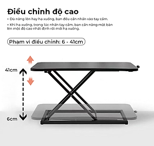 Bàn nâng hạ 2 tầng điều chỉnh chiều cao, bàn làm việc đứng gấp gọn thông minh - GN72