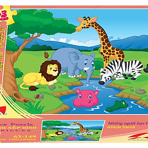 Tranh xếp hình Tia Sáng Những người bạn Châu Phi( 63 mảnh)