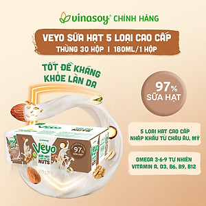 Thùng Veyo Sữa hạt 5 loại cao cấp (30 hộp x 180ml)