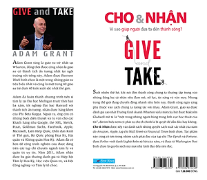 Sách Give And Take - Cho & Nhận (Tái Bản)