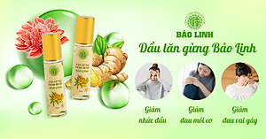 Dầu Lăn Gừng Thảo Dược Bảo Linh 10ml - Xoa bóp, giảm đau đầu, đau cơ, căng thẳng, mệt mỏi, đau cổ vai gáy
