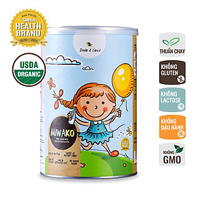 Sữa Hữu Cơ Miwako Nhập Khẩu Malaysia Hộp 400g Vị Gạo, Sữa Hạt Dinh Dưỡng Cho Bé Biếng Ăn Tiêu Hóa Kém Thấp Còi