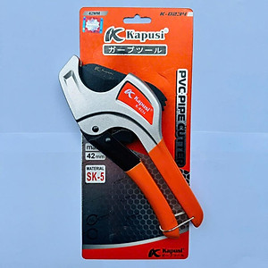 Kéo Cắt Ống Nhựa PVC, PPR, PE 42mm Kapusi – Tay Xám Cam K0234 – Lưỡi Thép Mangan Bền Sắc, Thân Hợp Kim Nhôm Cứng Cáp