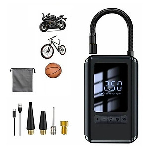 Máy Bơm Lốp Xe Máy Xe Đạp Không Dây Thế Hệ Mới 2025 150PSI LED Display Nhỏ Gọn Mạnh Mẽ Tự Động Ngắt Khi Đủ Hơi