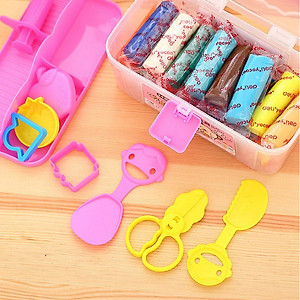 Vali Đất Nặn Đất Sét 24 Màu Kèm Dụng Cụ Nặn Và Khuôn Deli - Chất Liệu An Toàn Phù Hợp Cho Bé Sáng Tạo - 7021