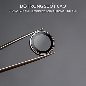 Bộ vòng kính cường lực viền kim loại bảo vệ camera cho iPhone 15 Pro / 15 Pro Max / 15 Plus / iP 15 hiệu Kuzoom AR-LENS độ cứng 9H, chống trầy xước, giữ nguyên chất lượng ảnh chụp - Hàng nhập khẩu
