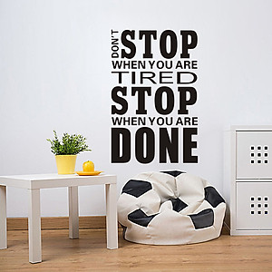Decal dán tường tạo động lực - Sticker trang trí văn phòng, bàn làm việc mẫu "Don't Stop" (66 x 43 cm)
