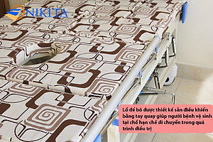 Giường y tế đa chức năng - nâng chân, nâng đầu, nghiêng trái, nghiêng phải, có chổ để bô, có chổ để chậu gội đầu - DCN04