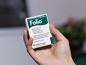Viên uống bổ sung Acid Folic và các chất dinh dưỡng thiết yếu cho mẹ bầu và cho con bú Folio - Hộp 30 viên - Hộp màu xanh 