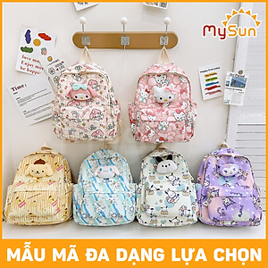 Balo cặp Hello Kitty Kuromi cho bé gái mẫu giáo học sinh cấp 1 tiểu học lớp 1 2 3 cute dễ thương MySun