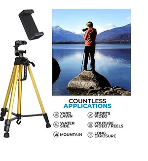 Chân giá đỡ máy chụp ảnh/ quay phim Tripod 3366 + Giá đỡ điện thoại - Hàng chính hãng