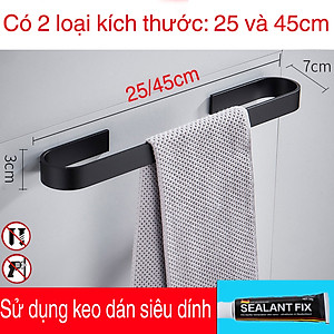 Thanh treo khăn tắm quần áo bằng nhôm dán tường Hobby Home Decor KN1