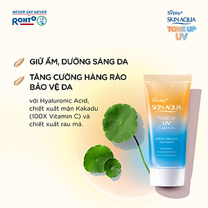 Kem chống nắng nâng tông Skin Aqua Tone up Latte Beige cho mọi tông da, dạng tinh chất Sunplay Skin Aqua Tone Up UV Essence Latte Beige SPF 50+ PA++++ 50g