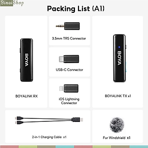 BOYALINK / BOYALINK A1 - Micro Cài Áo Không Dây 2.4GHz Cho IOS, Android, Máy Ảnh, Phạm Vi Thu 100m - Hàng chính hãng