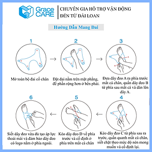 Đai Cố Định Cổ Chân Grace Care AB222 – Hỗ Trợ Chấn Thương, Bong Gân, Tập Luyện Thể Thao