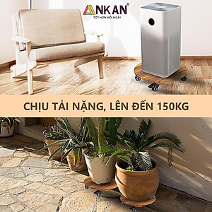 Đế Lót Để Chậu Cây Có Bánh Xe ANKAN 40cm Làm Giá Đỡ Kệ Hoa Cây Cảnh, Màu Vàng Nắng, Chịu Tải 150Kg