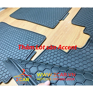 Thảm Lót Sàn Cao Su Xe Hyundai Accent 2018- 2021, 2022- Sàn Cao Su Đúc Accent Ko Mùi Mẫu Nissin chữ trắng
