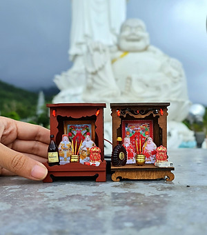 PHỤ KIENJ TRANG TRÍ MÔ HÌNH - BỘ KIT BÀN THỜ THẦN TÀI ÔNG ĐỊA - MÃ TL03 (KHÔNG KÈM ĐÈN)