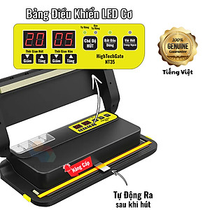 Máy hút chân không thực phẩm NT35 bán công nghiệp, đường hàn lớn 35cm, tự động và không kén túi, tích hợp tính năng thổi phồng, hàng chính hãng