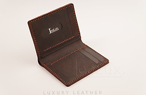 Ví Đứng Da Sáp Đựng Giấy Tờ Cũ Handmade Lealux The Stand Wallet
