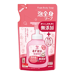 Bọt tắm gội thảo mộc cho bé Arau Baby - Túi 400ml