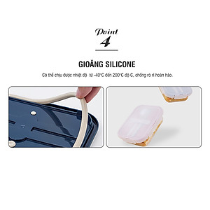 Hộp cơm thủy tinh Lock&Lock chia ngăn kèm muỗng đũa 930ml màu xanh navy LLG991CLNVY - Hàng chính hãng, dùng được lò vi sóng - JoyMall