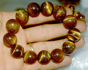 Vòng tay chuỗi đá mắt hổ nâu vàng-Nhiều cỡ ly